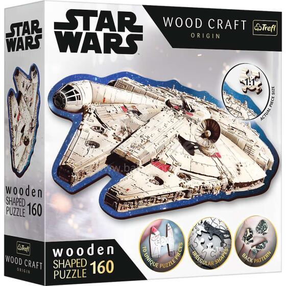 TREFL STAR WARS Puidust pusle Millennium Falcon, 160 osa