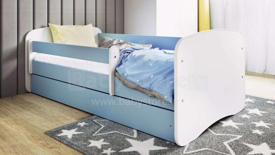 Babydreams blue bed without a pattern, without a drawer, mattress 180/80