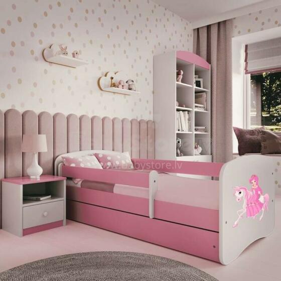 Bed babydreams pink princess on horse with drawer with mattress 160/80
