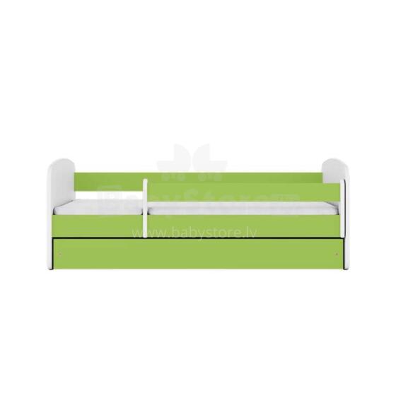Bed babydreams green without pattern with drawer without mattress 140/70