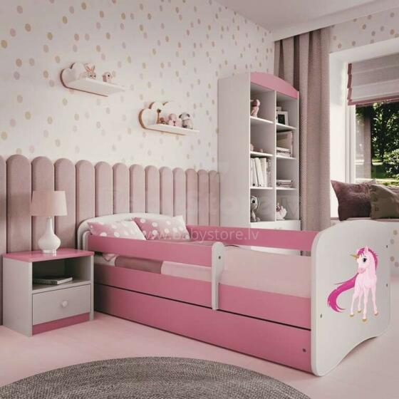 Bed babydreams pink unicorn with drawer with non-flammable mattress 180/80