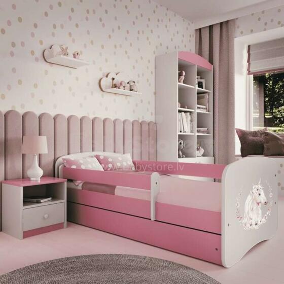 Babydreams pink horse bed with drawer, latex mattress 140/70