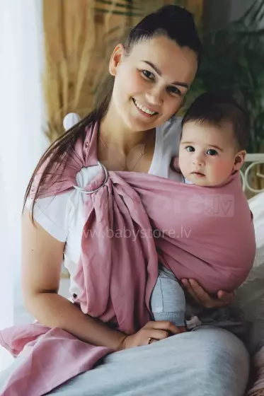 Little Frog Ring Sling Cotton Art.164068 Linen Hutt Lagoon Rõngasrihm, suurus S (lastele vanuses kuni 36 kuud)