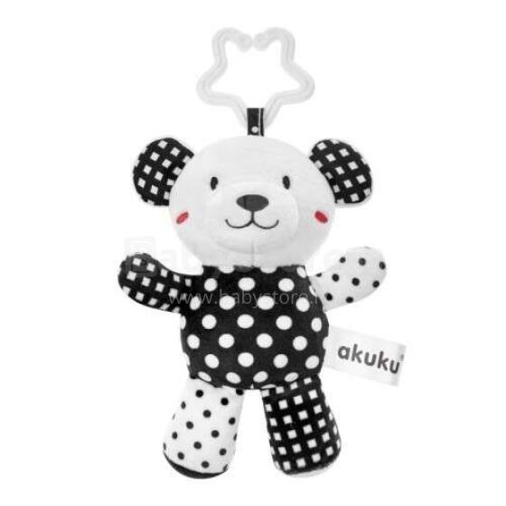 AKUKU BEAR Art.A0470 BLACK/WHITE Riputatav plüüsist mänguasi