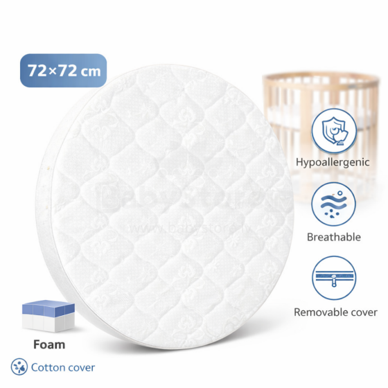La Bebe™ Smart Bed Art.16722 Laste poroloonmadrats 72x72x7 cm (Ühildub Ingvartiga)