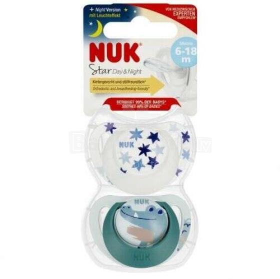 1988 STAR DAY & NIGHT SILICONE pacifier 6-18 2PCS/BOX 539426, 176290