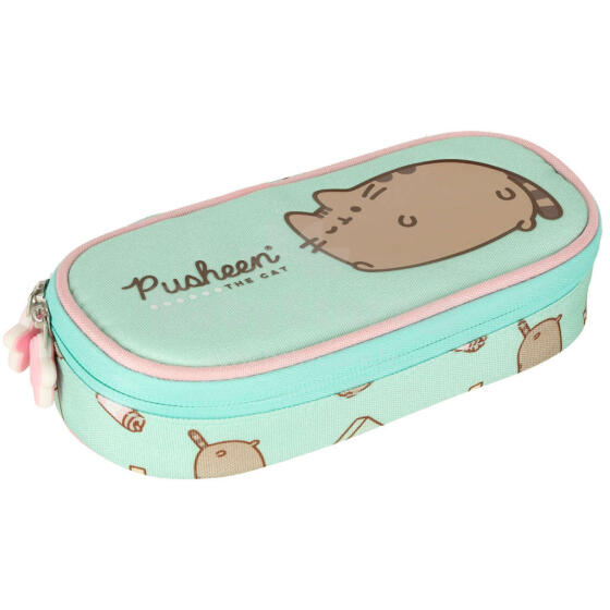 Ikonka Art.KX3766_1 Polsterdatud pliiatsikott klapiga Pusheen Mint