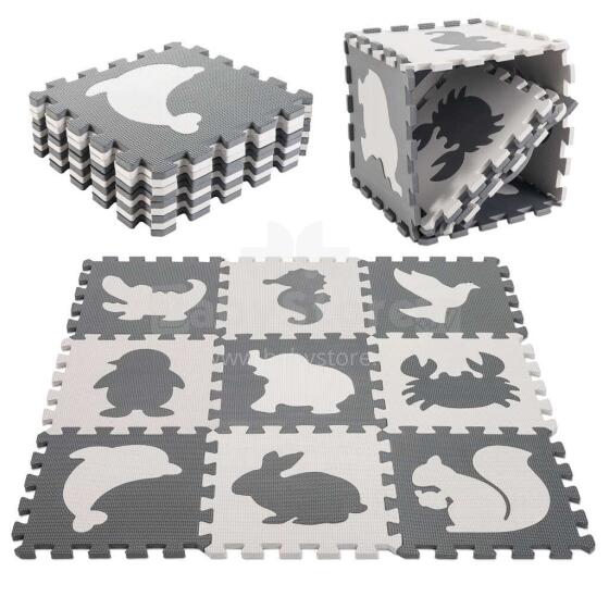 Bebe Basic Puzzle Art.KX5207_1  Vahtmaterjalist puzzle matt lastele 9 el. must-ecru