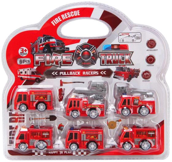 CARS FIRE BRIGADE PULL BACK 6 PIECES