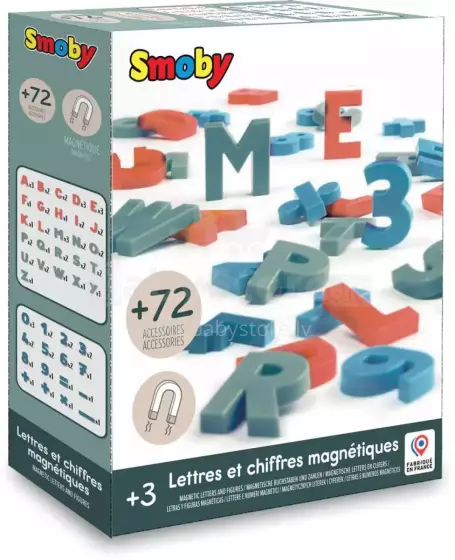 Smoby Magnetic Letters & Numbers Art.430108S 72 magnetilist tähte ja numbrit