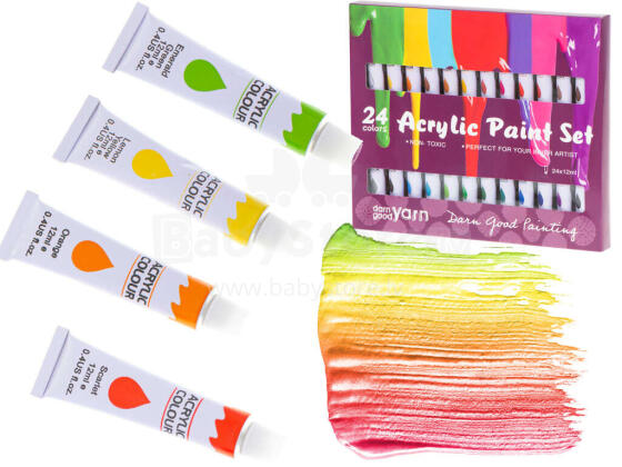 Ikonka Art.KX5496_1 Artistic acrylic paints multicoloured 24 tubes
