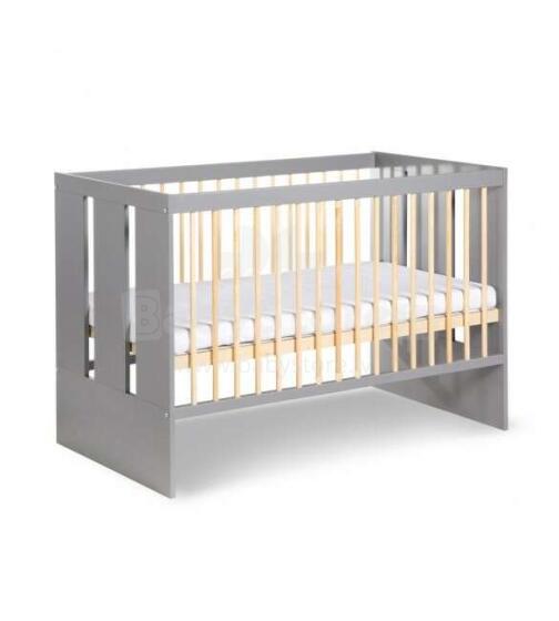 Klups Pauline Art.178333 Graphite Children's crib with a protective side, 120x60 cm
