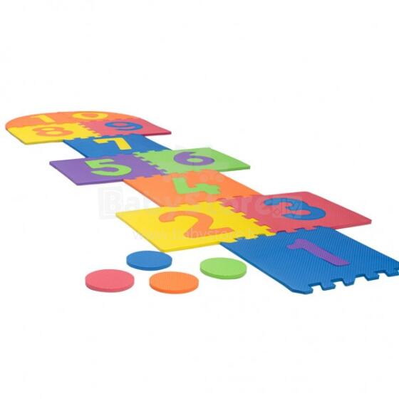 Bebe Basic Puzzle Art.180066 Multifunktsionaalne põrandapuslematt numbrite ja kujunditega, 10 osa