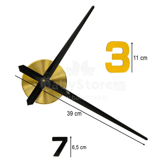 Ikonka Art.KX3518 Kleebis seinakell 100-120 cm must kuld