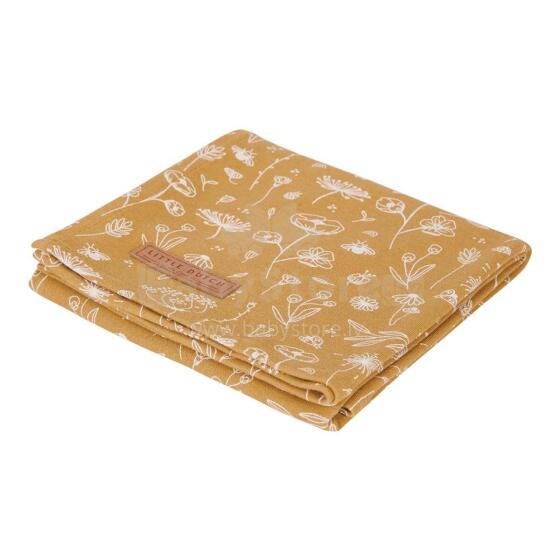 Little Dutch Muslin Swaddles Art.TE50421080 Flower Ochre Kvaliteetne musliini mähe bambusest, 1 tk. (120x120 sm)