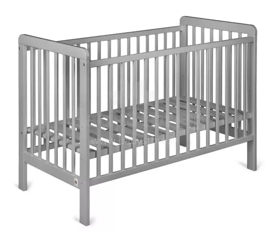 YappyKids YappyUno Art.82260 Light Grey Puidust beebivoodi 120x60cm