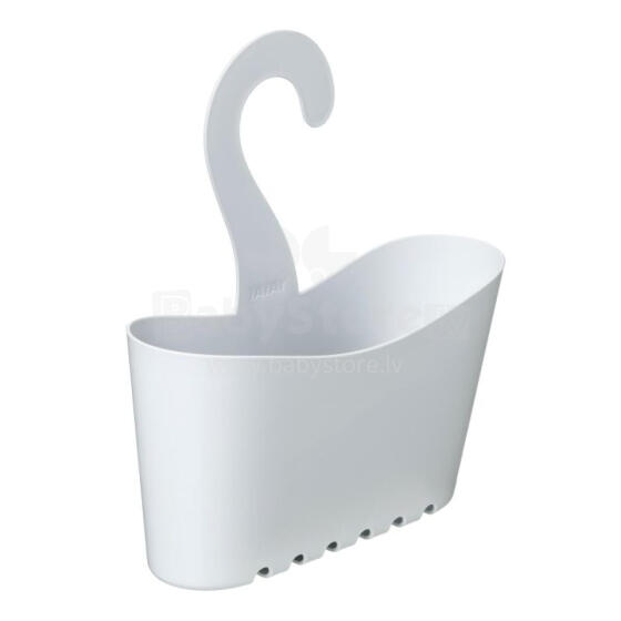 Rippuv vannitoa multifunktsionaalne riiul 25x9x28cm valge