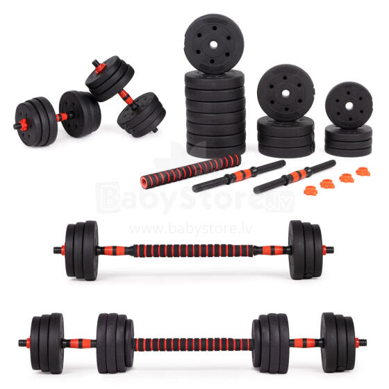 Movepro Art.212436 Reguleeritavate hantlite ja kangide komplekt 2x20 kg (kogukaal 40 kg)