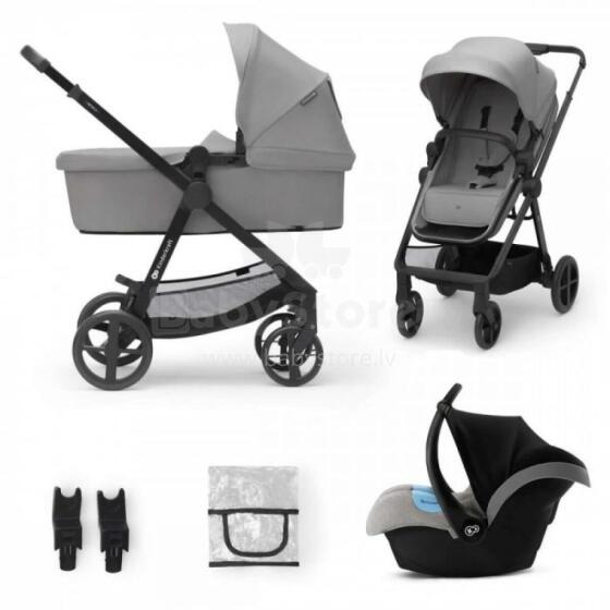 KinderKraft Newly 3 in1 Art.KSNEWL00GRY300 Moonlight Grey ühes universaalne jalutuskäru + turvahäll