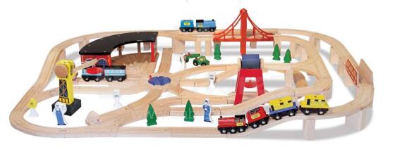 Melissa&Doug Railway Set Art.10701  Puidust raudtee