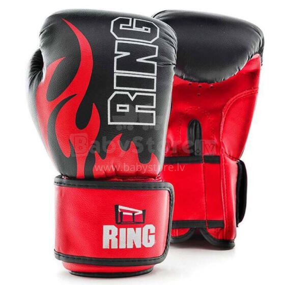 Боксерские перчатки Ring Fire (RR-15) 12 oz, черные/красные