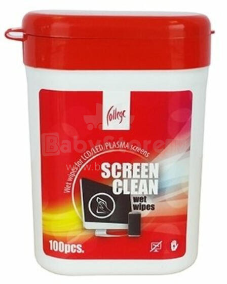 Влажные салфетки для чистки мониторов College LCD/LED/Plasma, 100 шт/упак, мини