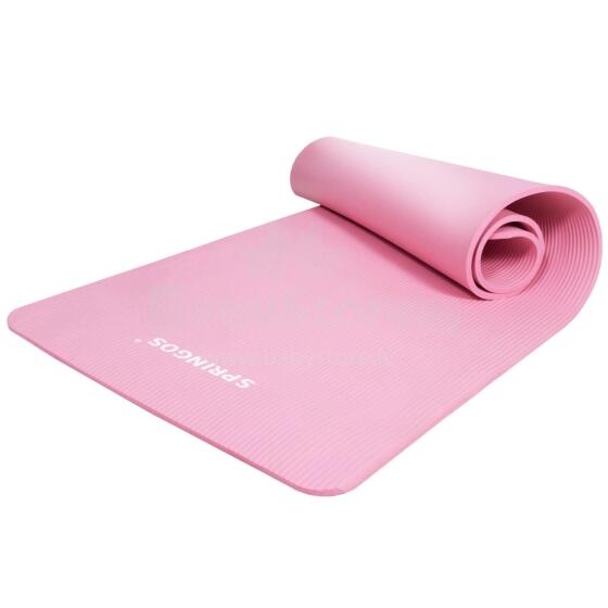 Universaalne treeningmatt fitnessile, joogale, pilatesele Springos YG0030, 183 cm, roosa