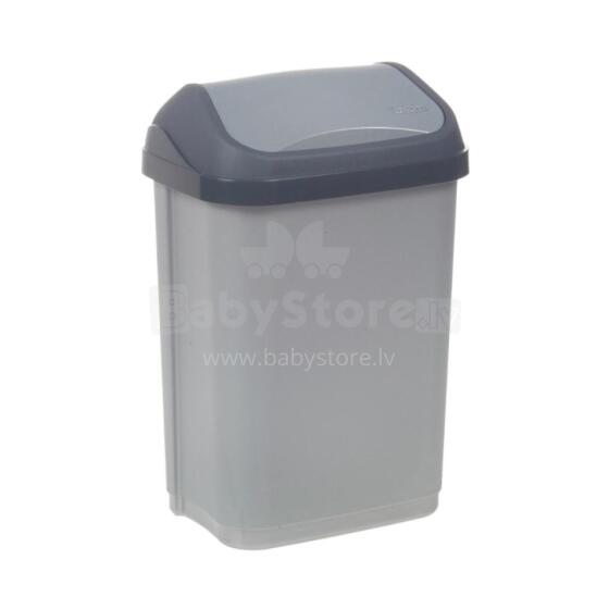 Waste bin with rotating lid 25L Swantje 33.5x25.5x53.5cm light silver