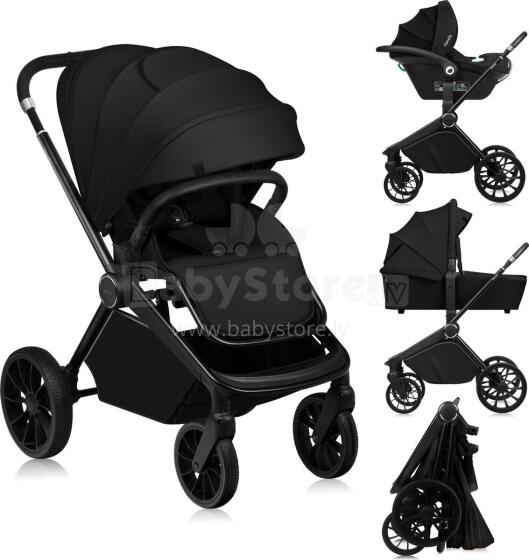Lionelo Mika Plus 3 in 1 Art.226858 Black Onyx Universaalne jalutuskäru 3 ühes
