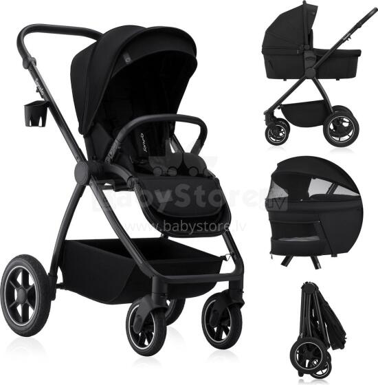Lionelo Mika Plus 2 in 1 Art.226857 Black Onyx Universaalne jalutuskäru 2 ühes
