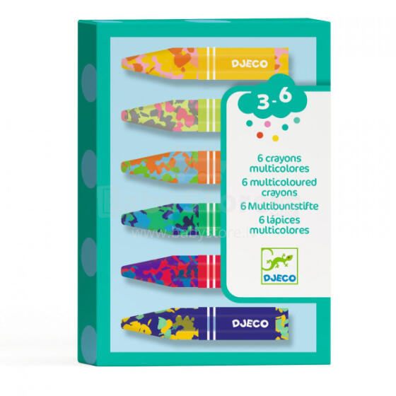 Colours - 6 multicoloured crayons