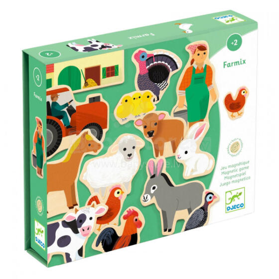 Puidust magnetid - Farm (24 tk.)