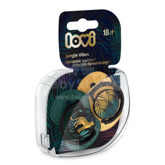 LOVI 22/904 Dynamic silicone pacifier 18+m 2pcs Jungle Vibes Boy