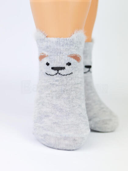 NOVITI SB044-B-03 Boys socks 3D dog gray melange 6-12m