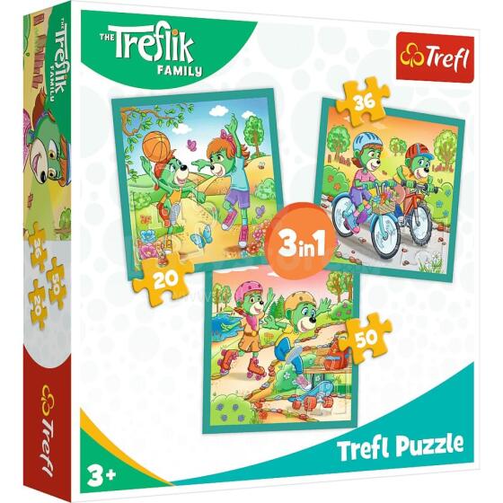 TREFL 34872 3in1 Puzzle Ke ɖe Trefliki ŋu