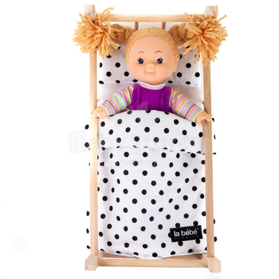 La Bebe™ Cotton Baby Doll Bedding Set Art.23468 Dots Universal Komplekts leļļu gultiņai