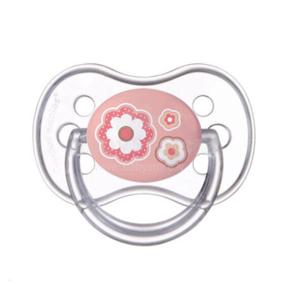 CANPOL 22/563 Silicone pacifier goglo si naa ame ƒe dzi dzea eme ɣleti 6-18 ƒe vidzĩ si wodzi yeyee pink