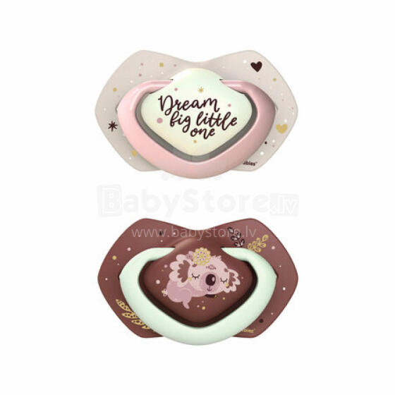 CANPOL 22/659 Silicone pacifier 6-18m si sɔ kple alɔ̃dɔdɔ Koala 2 pcs