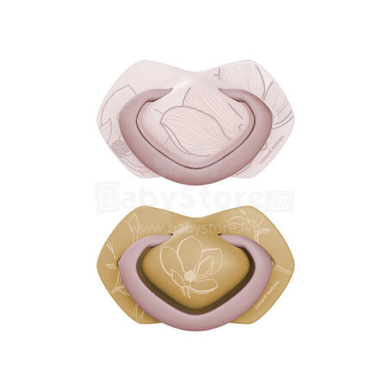 CANPOL 22/666 Fafa silicone symmetrical pacifier 18m + SIKA 2 pcs pink