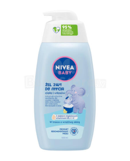 NIVEA BABY 80512 2in1 ŋutilã kple ɖaklɔ gel kple dispenser 500 ml