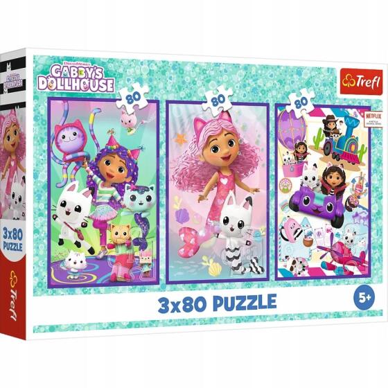 TREFL 34882 Puzzle 3x80 Gabby ƒe Amadede Ŋkekewo
