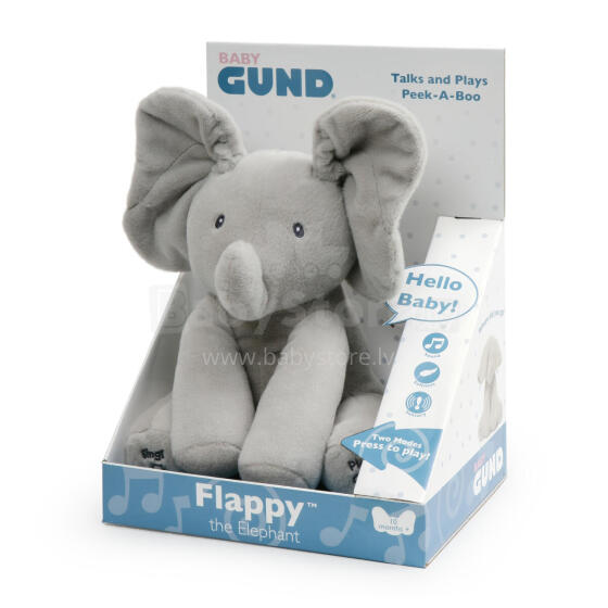 GUND Interaktīvs plīšs - Zilonis Flappy, 30 cm