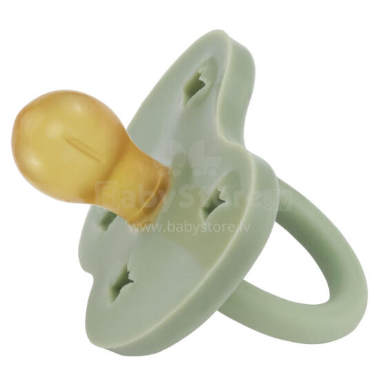 Hevea Round Stars Moon  Art.239410 Moss Green   Natural Rubber Pacifier