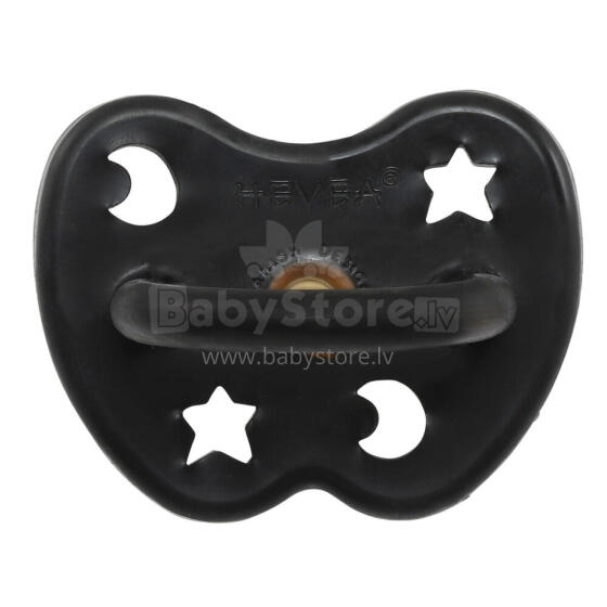 Hevea Round Stars Moon  Art.239412 Space Black Natural Rubber Pacifier