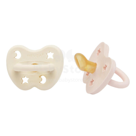 Hevea Stars Moon  Art.239417 Milky White/Powder  Natural Rubber Pacifier