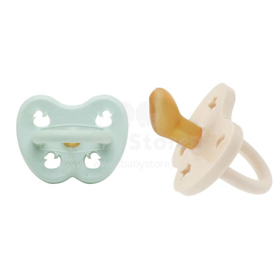 Hevea Stars Moon  Art.239418 Milky White/Mellow Mint  Natural Rubber Pacifier