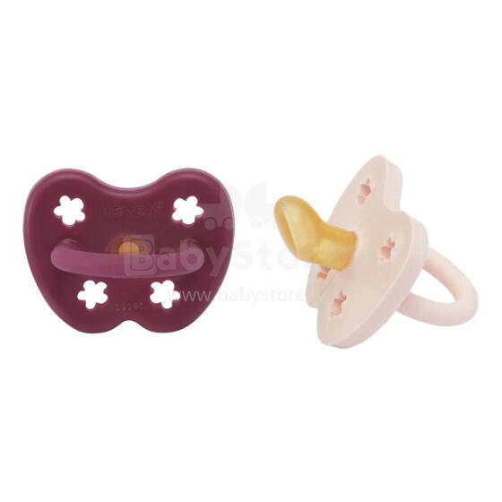 Hevea Natural Rubber Pacifier Anatomical Art.239432 Powder Pink/Rosewood Natural Rubber Pacifier