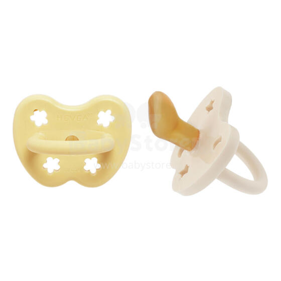 Hevea Natural Rubber Pacifier Anatomical Art.239433 Pale Butter/Milky White Natural Rubber Pacifier