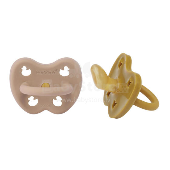 Hevea Natural Rubber Pacifier Anatomical Art.239439 Golden Honey/Tan Beige Natural Rubber Pacifier