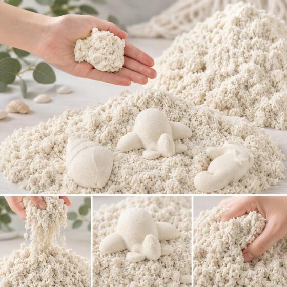 Bebe Basic Kinetic Super Sand Art.KX9568_9 Valge kineetiline liiv modelleerimiseks (1 kg)